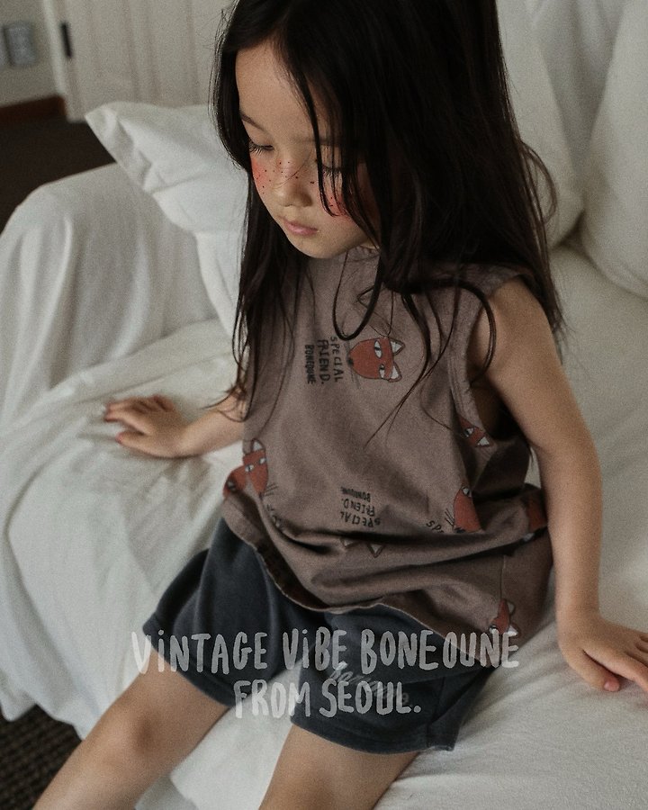 Boneoune - Korean Children Fashion - #prettylittlegirls - Fox All-Over Print Sleeveless Tee - 11