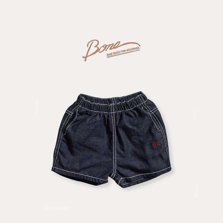 Boneoune - Korean Children Fashion - #todddlerfashion - Stitch Non-Fade Denim Shorts