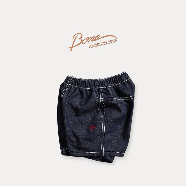 Boneoune - Korean Children Fashion - #toddlerclothing - Stitch Non-Fade Denim Shorts - 2