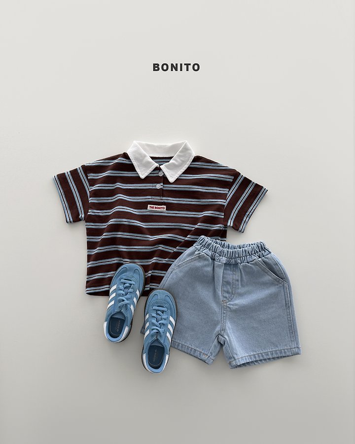 Bonito - Korean Baby Fashion - #babyboutique - Sierre Stripe Collar Tee - 10