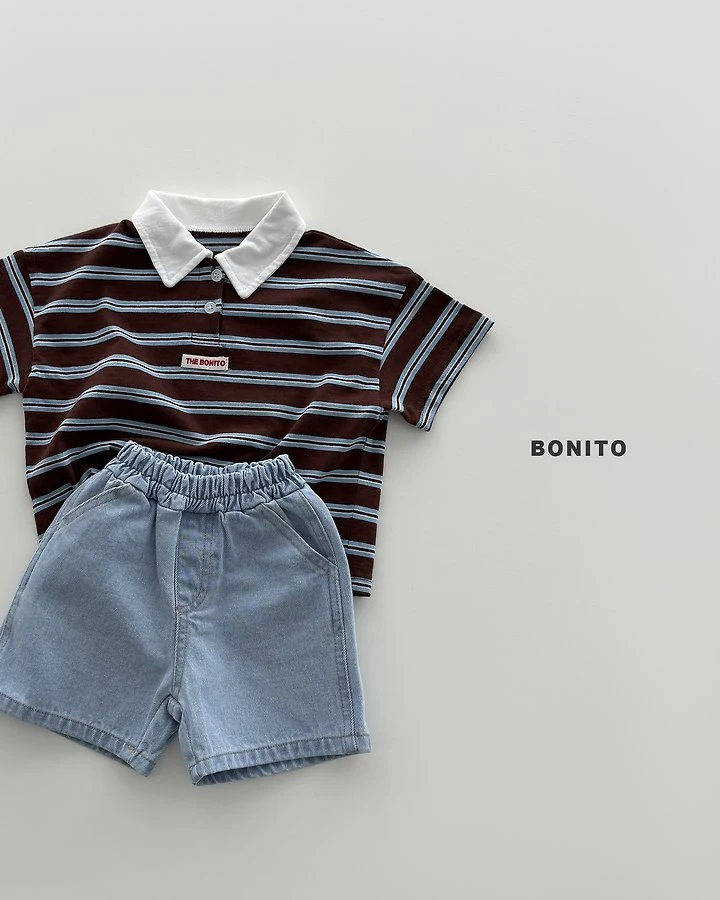 Bonito - Korean Baby Fashion - #babyboutique - Sierre Stripe Collar Tee - 11