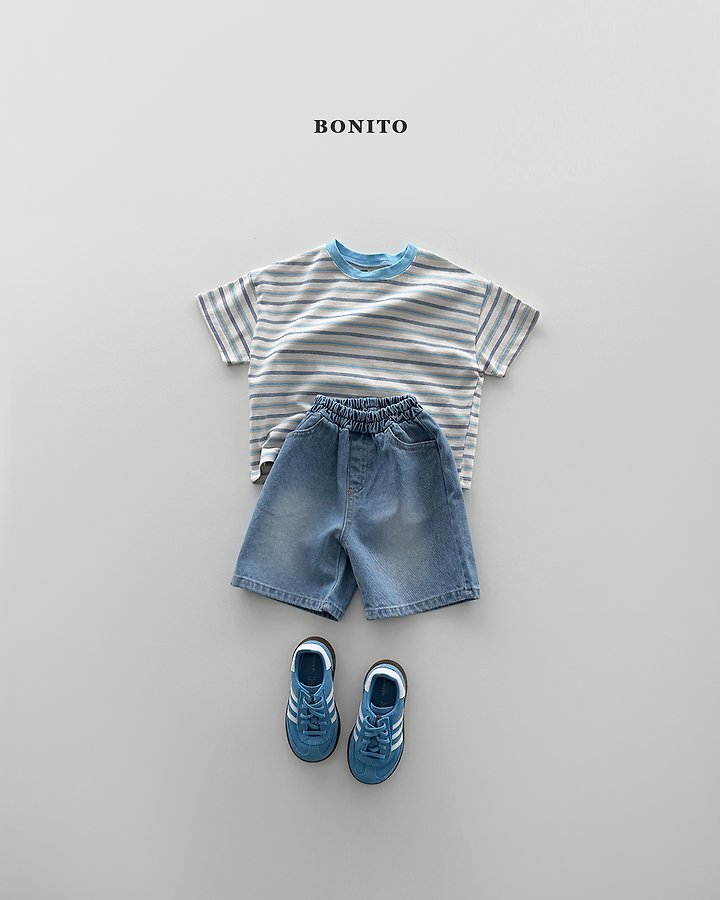 Bonito - Korean Baby Fashion - #babyboutique - Bermuda Brushed Denim Pants - 5