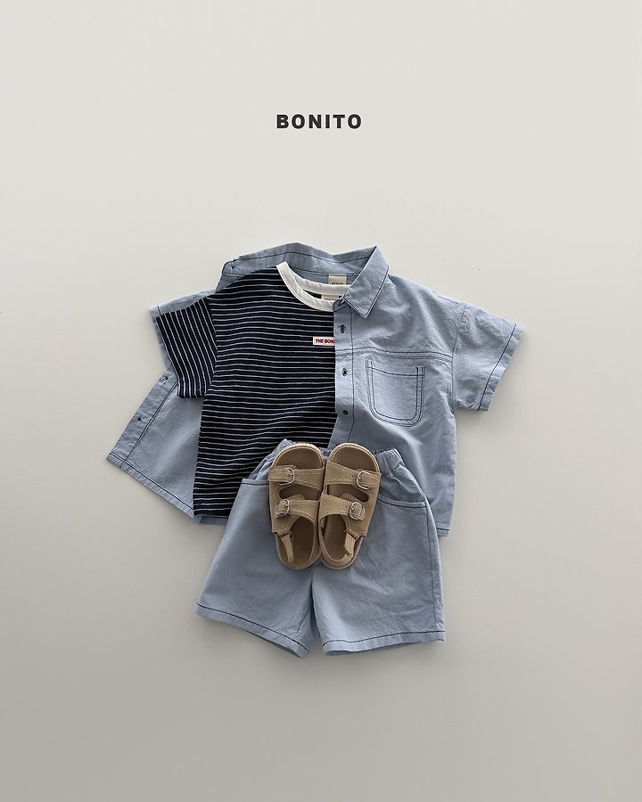 Bonito - Korean Baby Fashion - #babyfever - Two Pocket Linen Set - 12