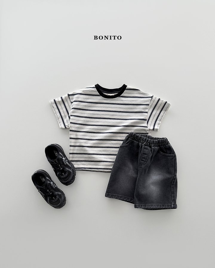 Bonito - Korean Baby Fashion - #babyfever - Moa Stripe Short Sleeve Tee - 10
