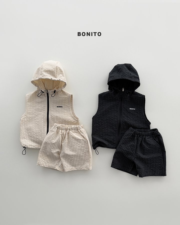 Bonito - Korean Baby Fashion - #babygirlfashion - High Vest Zip-Up Set - 3