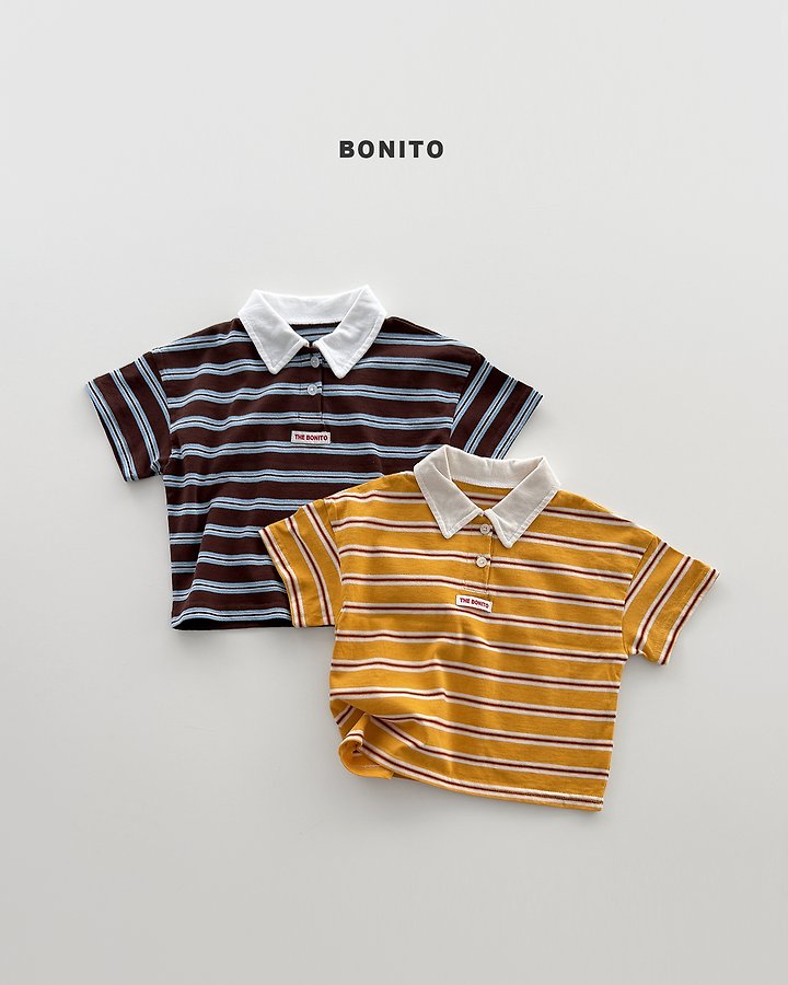 Bonito - Korean Baby Fashion - #babygirlfashion - Sierre Stripe Collar Tee