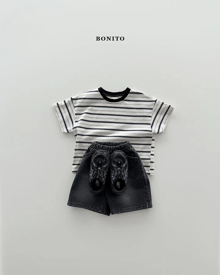 Bonito - Korean Baby Fashion - #babygirlfashion - Moa Stripe Short Sleeve Tee - 11