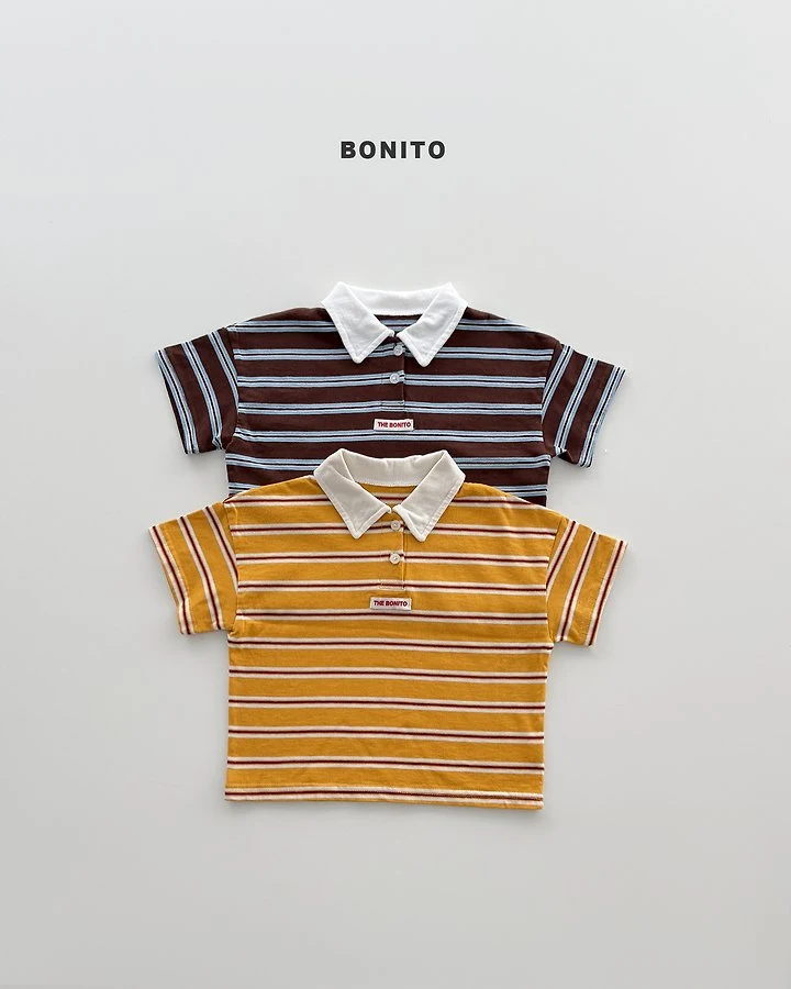 Bonito - Korean Baby Fashion - #babylifestyle - Sierre Stripe Collar Tee - 2
