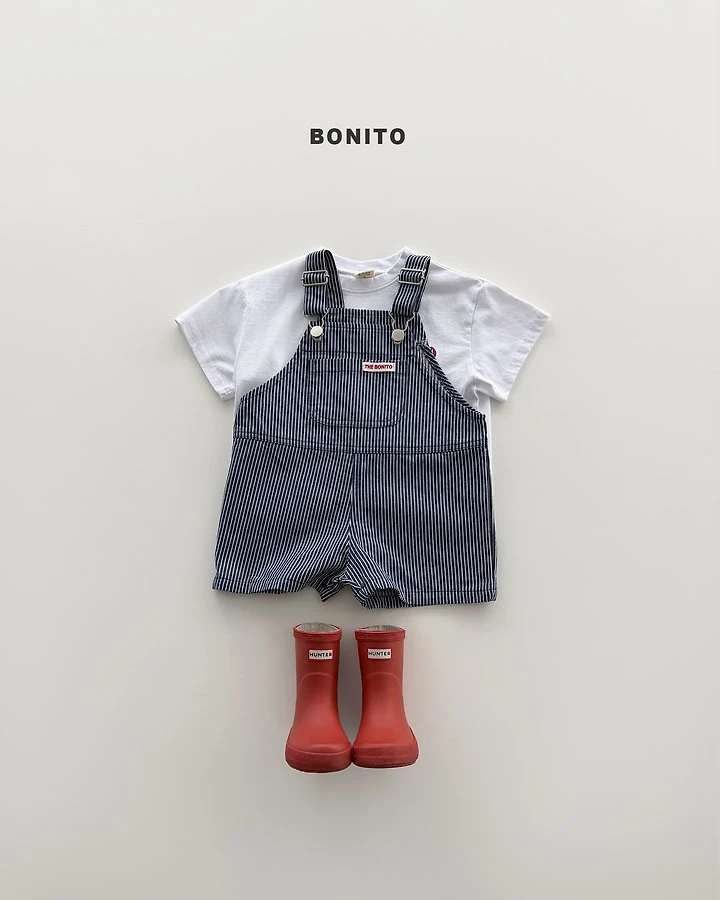 Bonito - Korean Baby Fashion - #babyoninstagram - Vertical Stripe Overall Shorts - 9