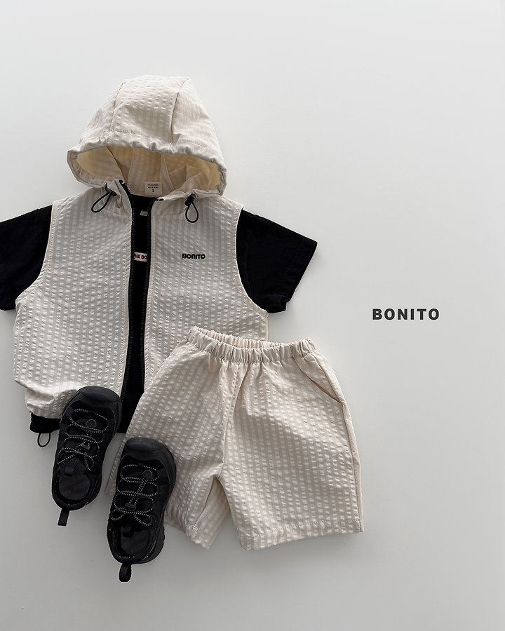 Bonito - Korean Baby Fashion - #babyootd - High Vest Zip-Up Set - 6