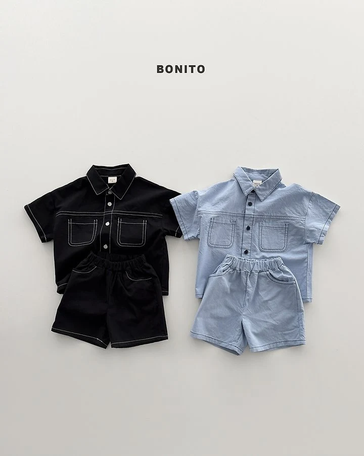 Bonito - Korean Baby Fashion - #babyootd - Two Pocket Linen Set