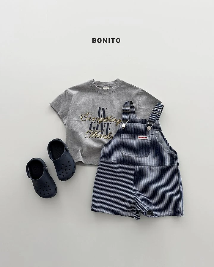 Bonito - Korean Baby Fashion - #babyootd - Vertical Stripe Overall Shorts - 10
