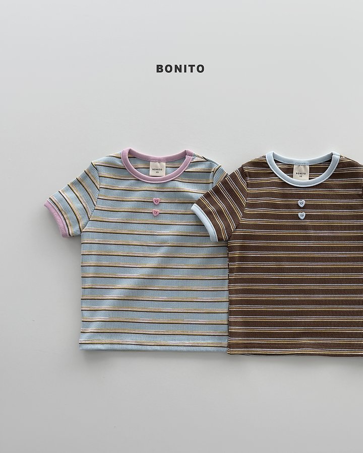Bonito - Korean Baby Fashion - #babyoutfit - Stripe Rib Tee - 3