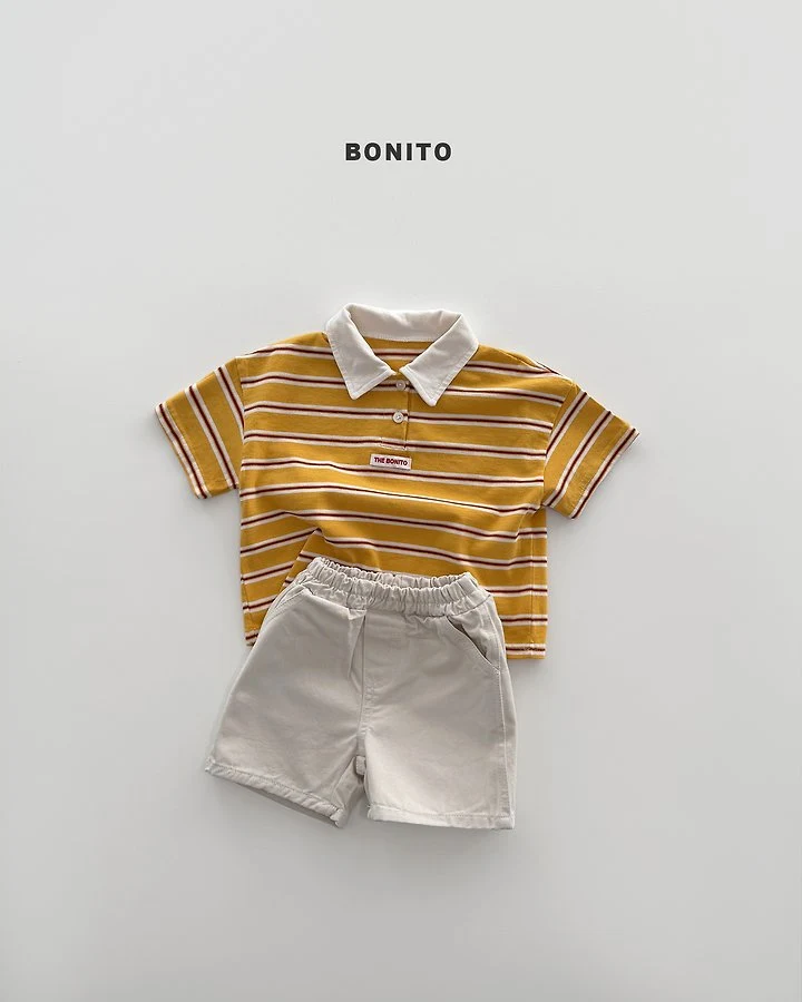 Bonito - Korean Baby Fashion - #babyoutfit - Sierre Stripe Collar Tee - 5