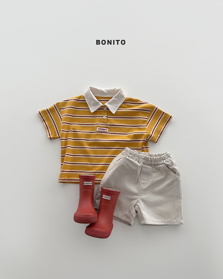 Bonito - Korean Baby Fashion - #babyoutfit - Sierre Stripe Collar Tee - 6