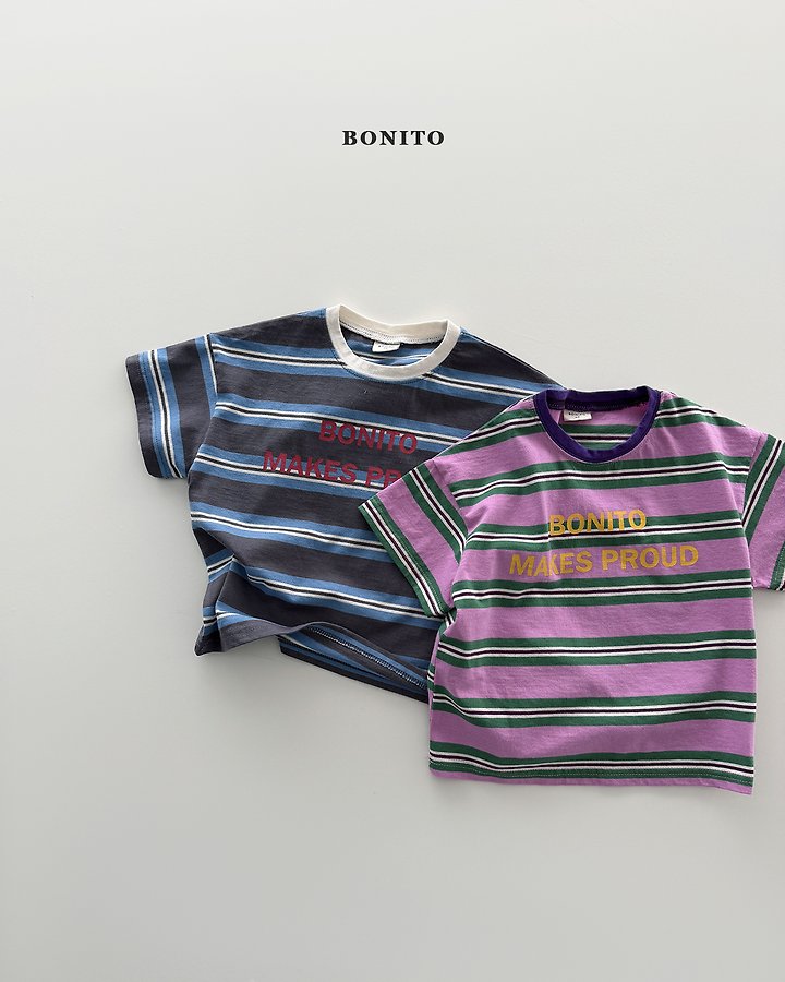 Bonito - Korean Baby Fashion - #babyoutfit - Proud Stripe Tee - 2