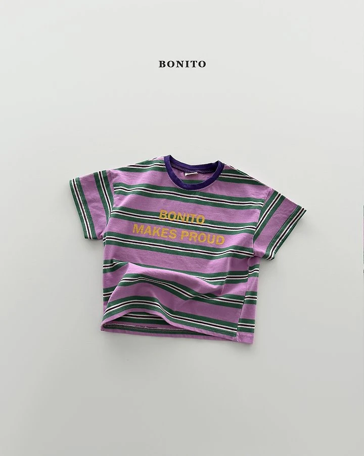 Bonito - Korean Baby Fashion - #babyoutfit - Proud Stripe Tee - 3