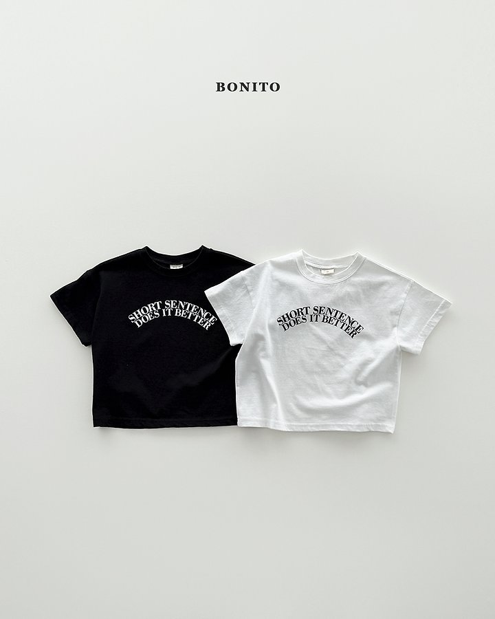 Bonito - Korean Baby Fashion - #babyoutfit - Sentence Short Sleeve Tee
