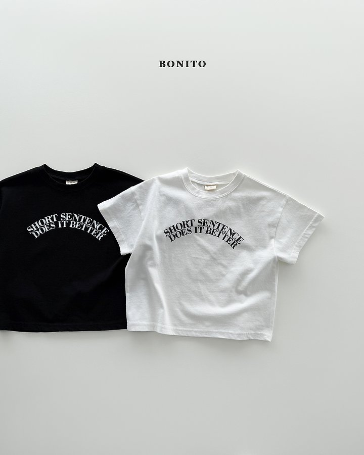Bonito - Korean Baby Fashion - #babyoutfit - Sentence Short Sleeve Tee - 2