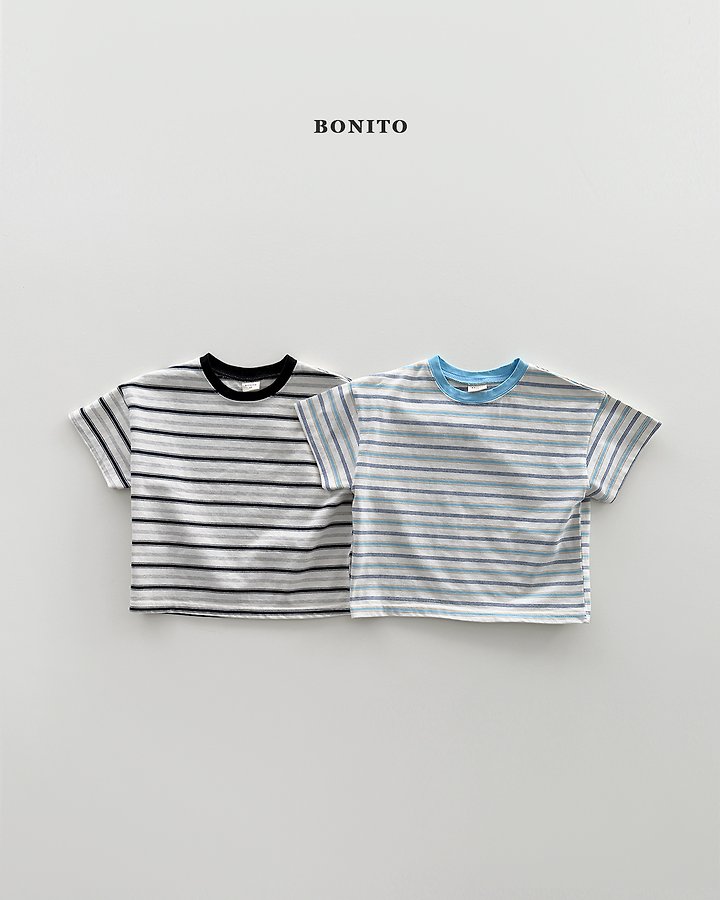 Bonito - Korean Baby Fashion - #babyoutfit - Moa Stripe Short Sleeve Tee