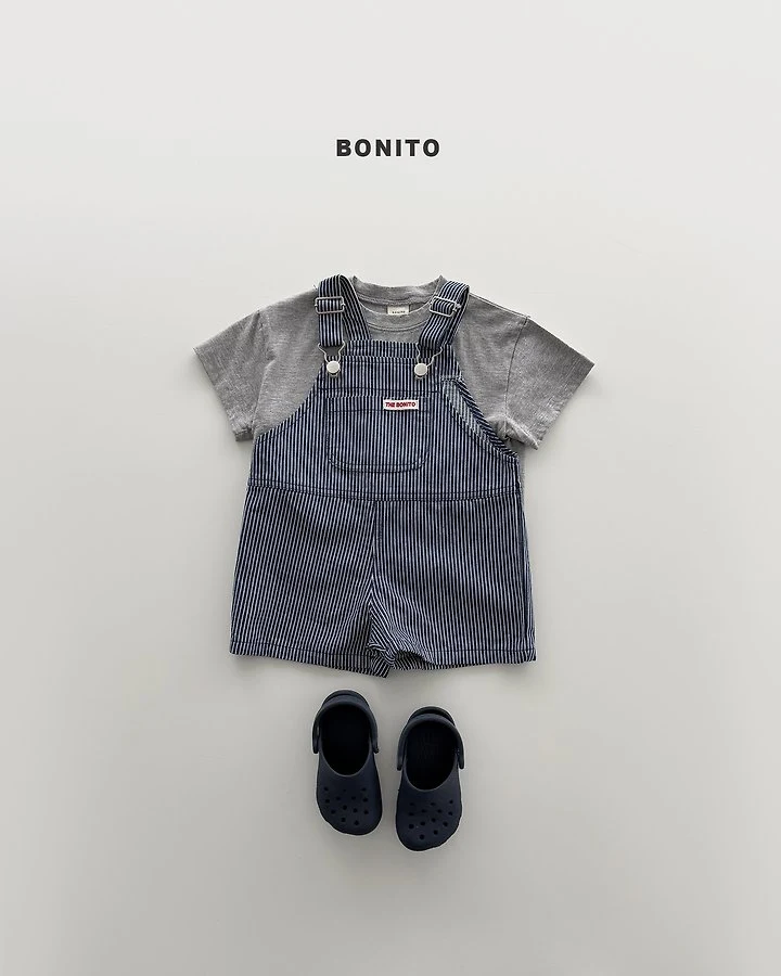 Bonito - Korean Baby Fashion - #babyoutfit - Vertical Stripe Overall Shorts - 11