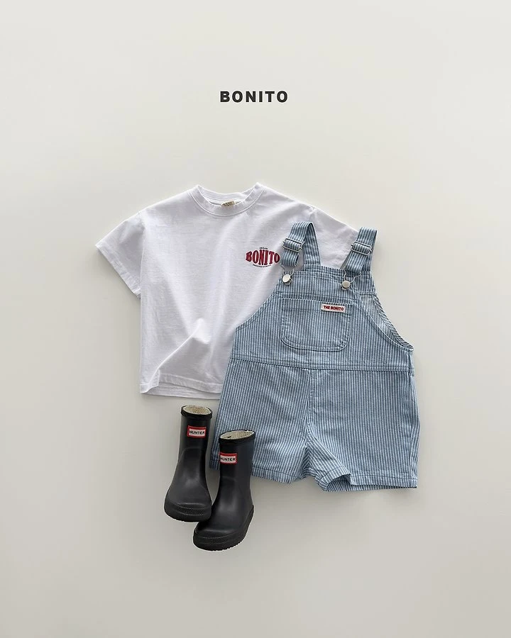 Bonito - Korean Baby Fashion - #babyoutfit - Vertical Stripe Overall Shorts - 12