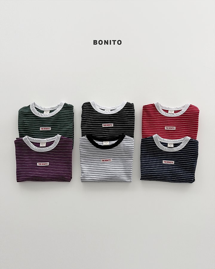 Bonito - Korean Baby Fashion - #babyoutfit - Striped Rib Tee (set of 2)