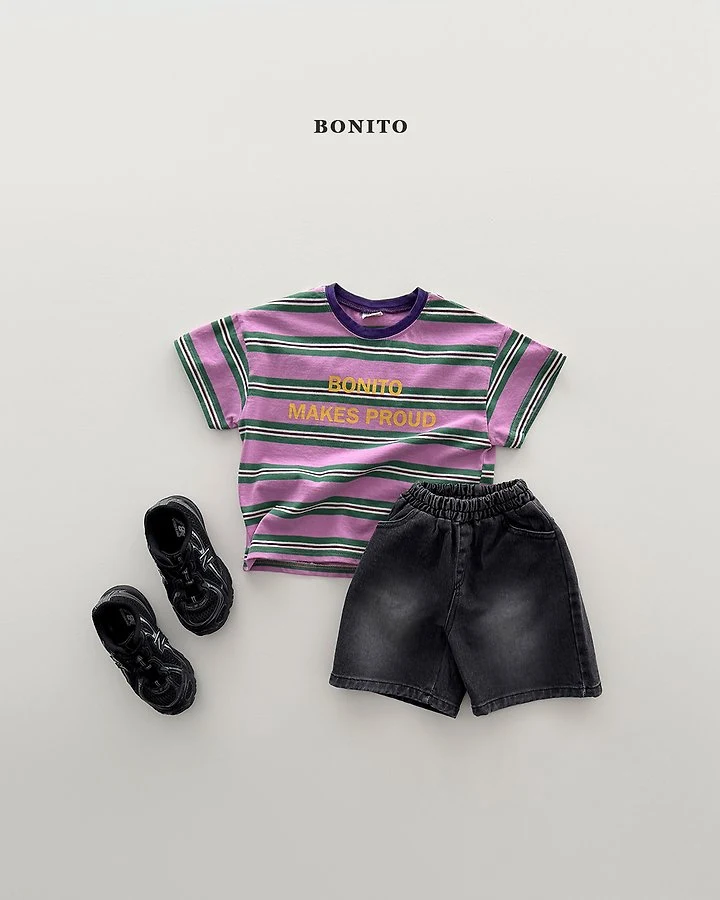 Bonito - Korean Baby Fashion - #babyoutfit - Proud Stripe Tee - 4