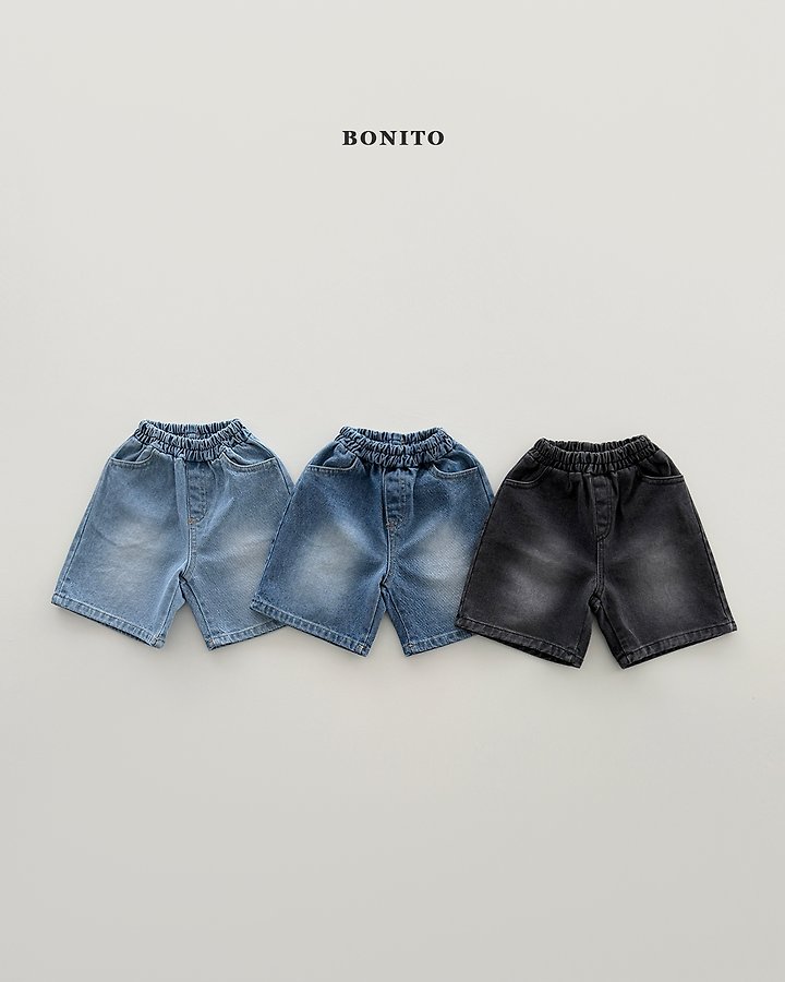 Bonito - Korean Baby Fashion - #babywear - Bermuda Brushed Denim Pants
