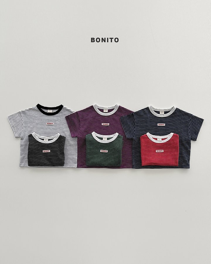 Bonito - Korean Baby Fashion - #babywear - Striped Rib Tee (set of 2) - 2