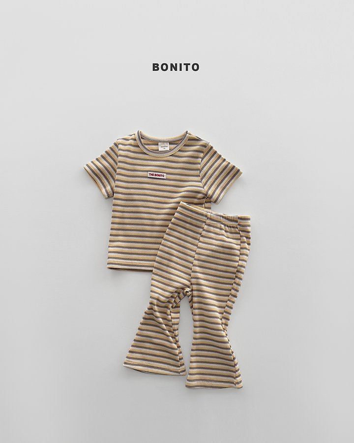 Bonito - Korean Baby Fashion - #onlinebabyboutique - Slim Stripe Set - 7