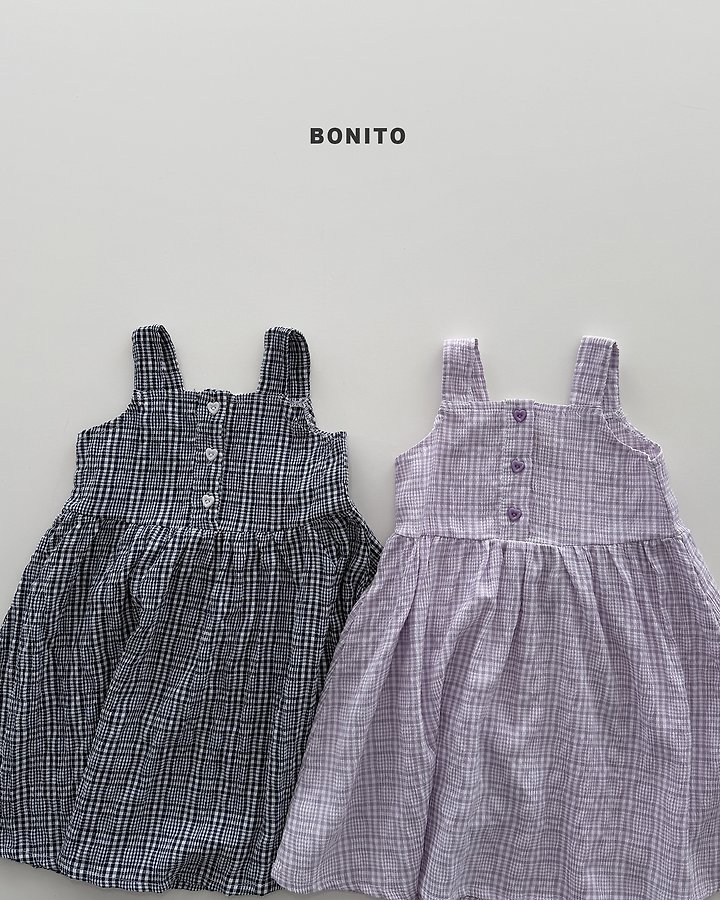 Bonito - Korean Baby Fashion - #onlinebabyboutique - Picnic Check One-piece - 2