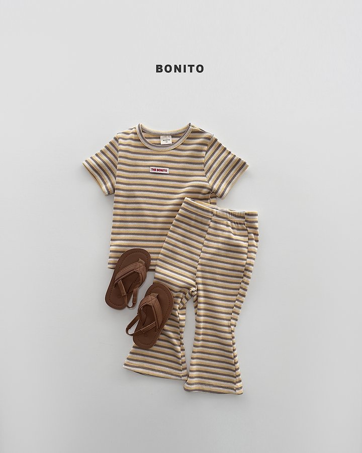 Bonito - Korean Baby Fashion - #onlinebabyshop - Slim Stripe Set - 8