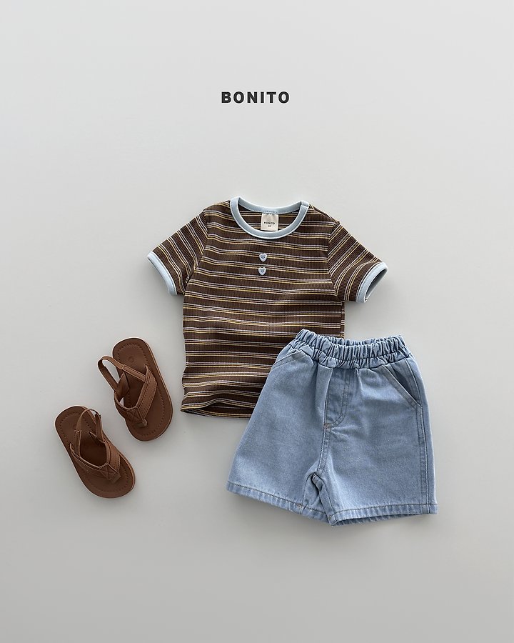 Bonito - Korean Baby Fashion - #onlinebabyshop - Stripe Rib Tee - 6