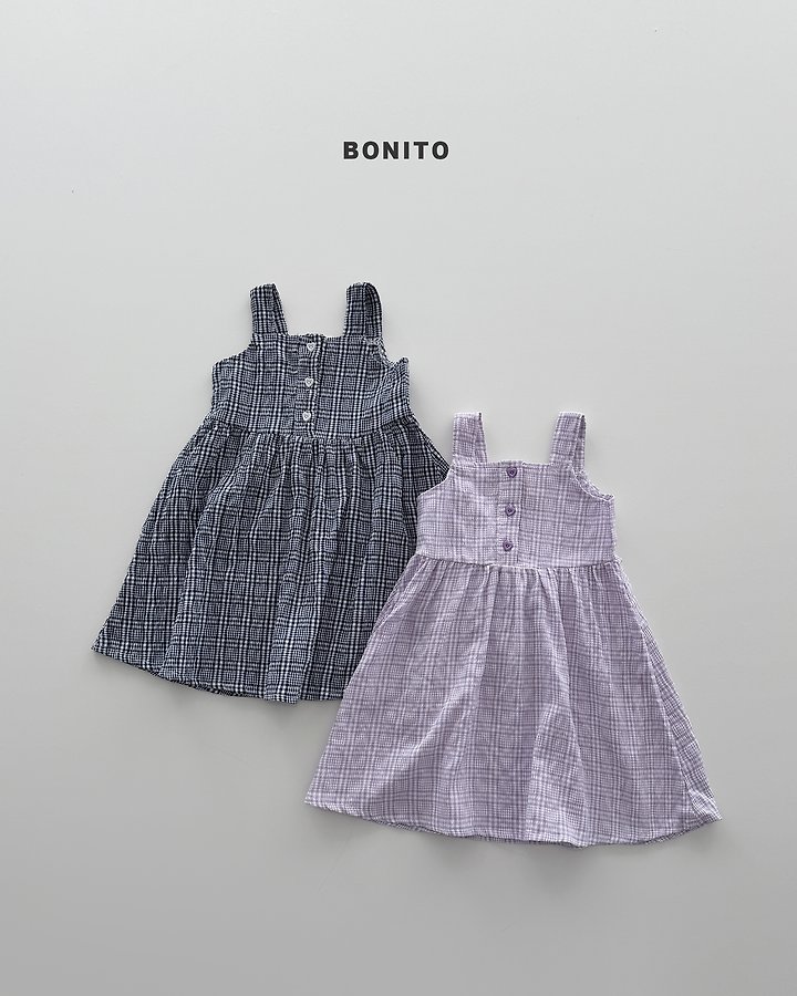 Bonito - Korean Baby Fashion - #onlinebabyshop - Picnic Check One-piece - 3
