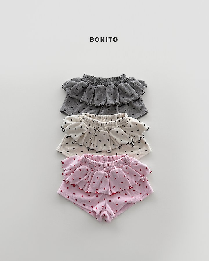 Bonito - Korean Baby Fashion - #onlinebabyshop - Mini Heart Frill Shorts