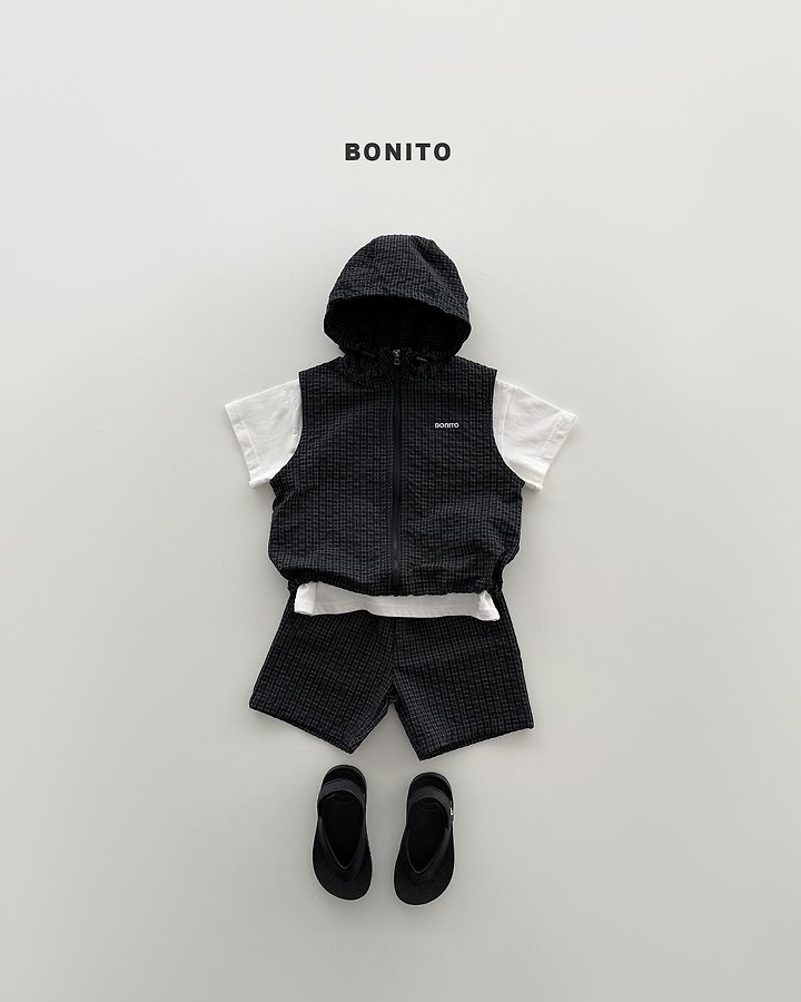 Bonito - Korean Baby Fashion - #onlinebabyshop - High Vest Zip-Up Set - 11