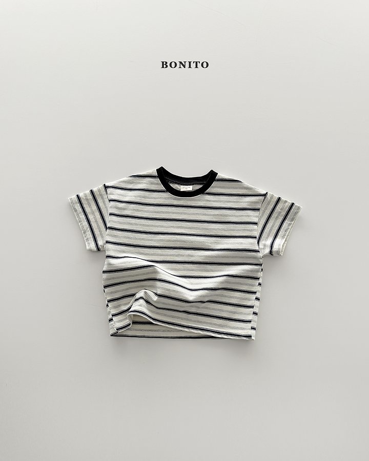 Bonito - Korean Baby Fashion - #onlinebabyboutique - Moa Stripe Short Sleeve Tee - 4