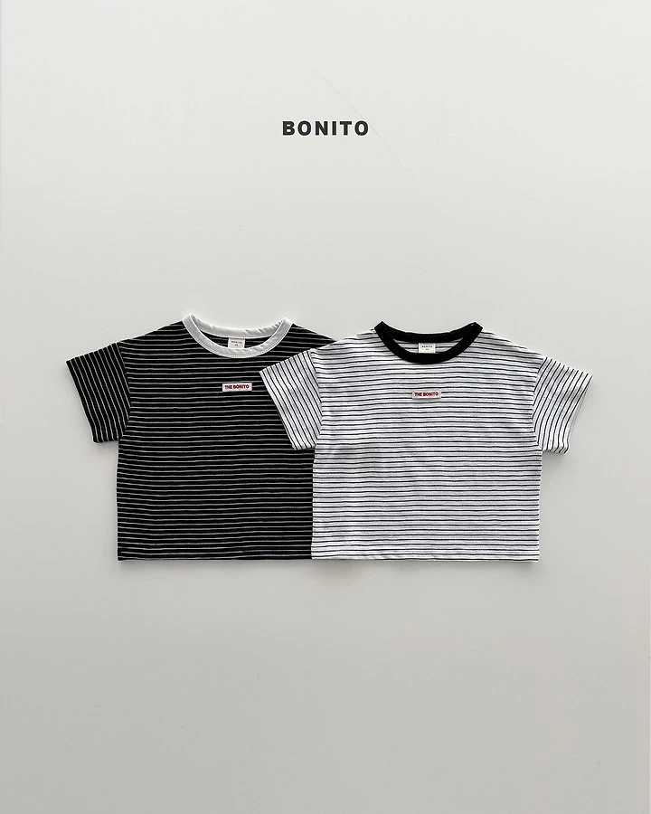 Bonito - Korean Baby Fashion - #onlinebabyboutique - Striped Rib Tee (set of 2) - 4
