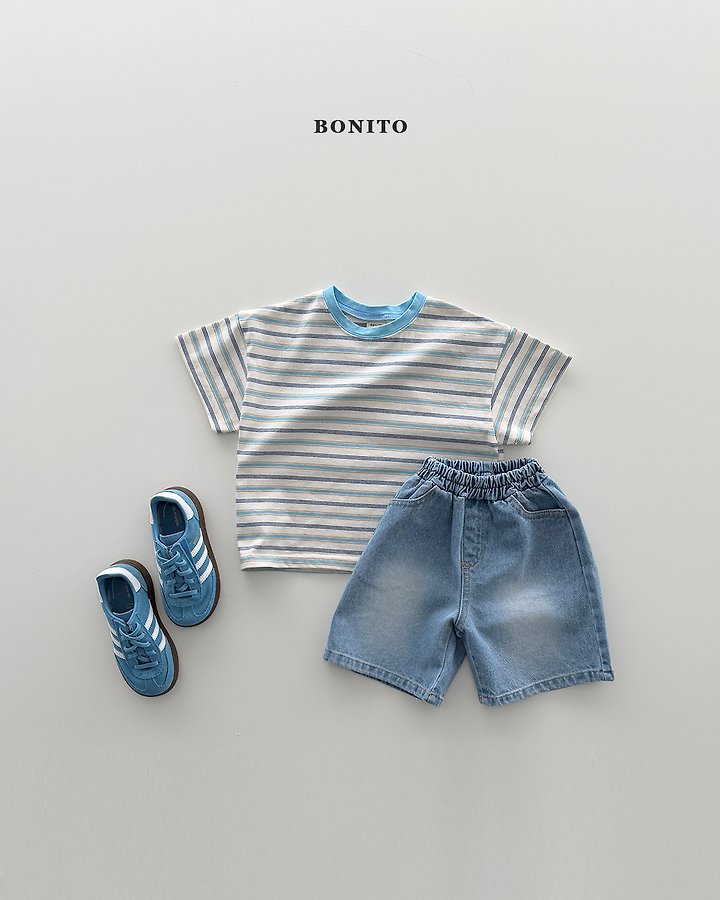 Bonito - Korean Baby Fashion - #onlinebabyshop - Bermuda Brushed Denim Pants - 4
