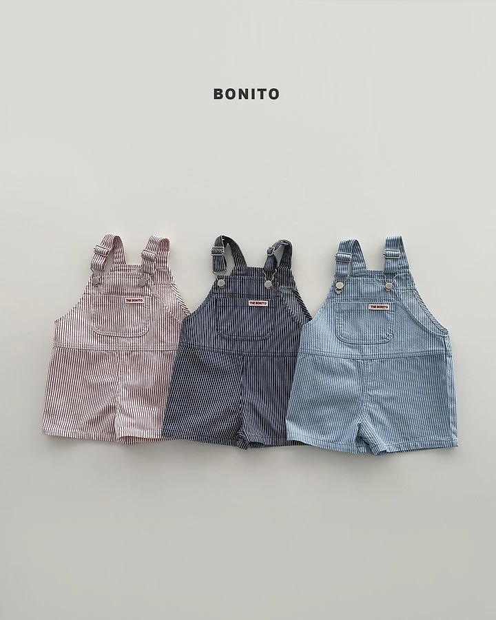 Bonito - Korean Baby Fashion - #smilingbaby - Vertical Stripe Overall Shorts