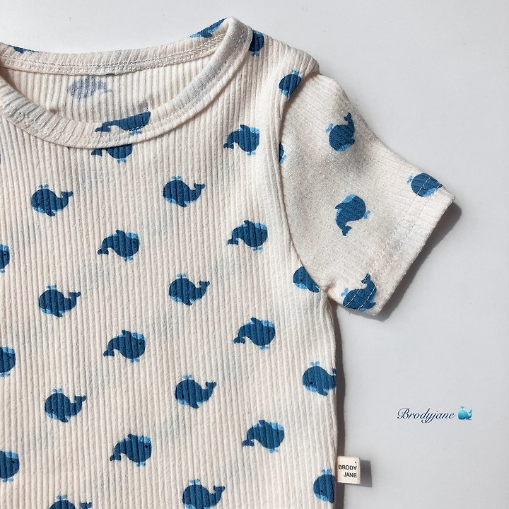 Brody Jane - Korean Baby Fashion - #babyboutiqueclothing - Blue Whale Short Sleeve Bodysuit - 7