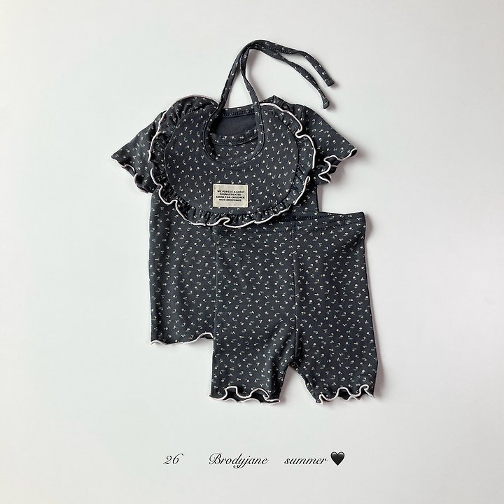 Brody Jane - Korean Baby Fashion - #babyboutiqueclothing - Carrot Flower Short Sleeve Setup