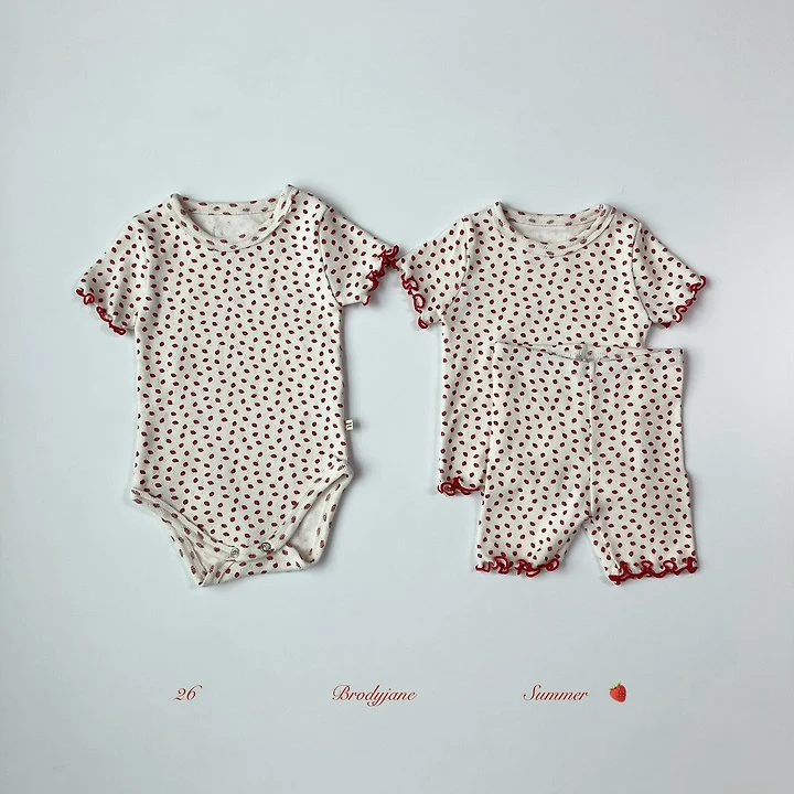 Brody Jane - Korean Baby Fashion - #babyclothing - Berry Short Sleeve Bodysuit - 3