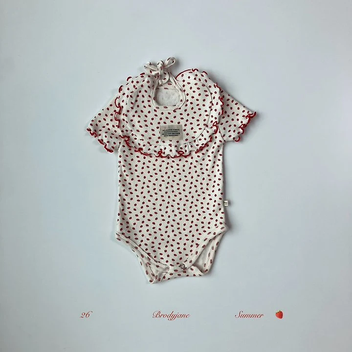 Brody Jane - Korean Baby Fashion - #babyclothing - Berry Short Sleeve Bodysuit - 4