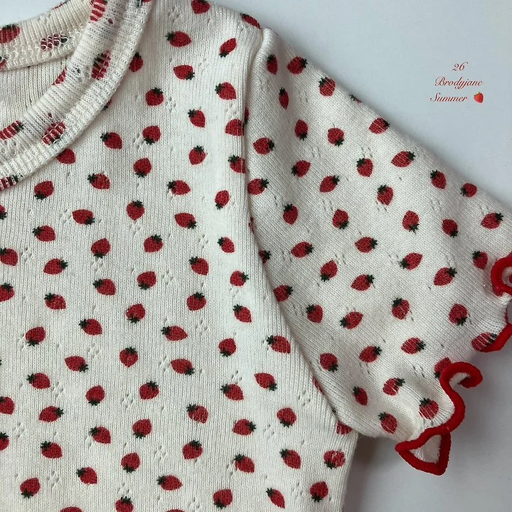 Brody Jane - Korean Baby Fashion - #babyootd - Berry Short Sleeve Bodysuit - 9