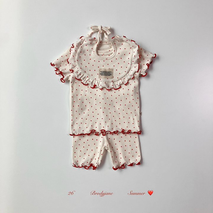 Brody Jane - Korean Baby Fashion - #babyoutfit - Heart Short Sleeve Setup - 4