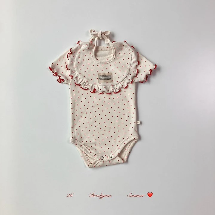 Brody Jane - Korean Baby Fashion - #babyoutfit - Heart Short Sleeve Bodysuit - 3