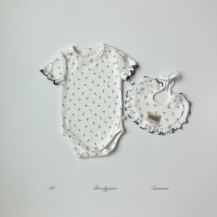 Brody Jane - Korean Baby Fashion - #babyoutfit - Blueberry Flower Bib - 4