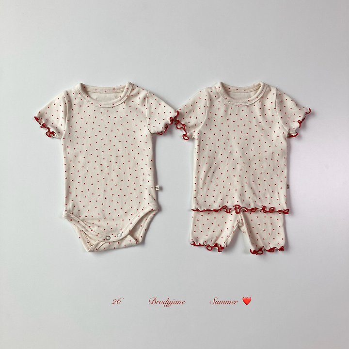 Brody Jane - Korean Baby Fashion - #babywear - Heart Short Sleeve Setup - 5